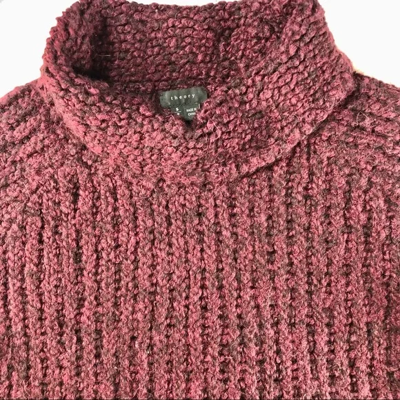THEORY WOMENS ALPACA SWEATER BURGUNDY WINE S - Picture 3 of 15
